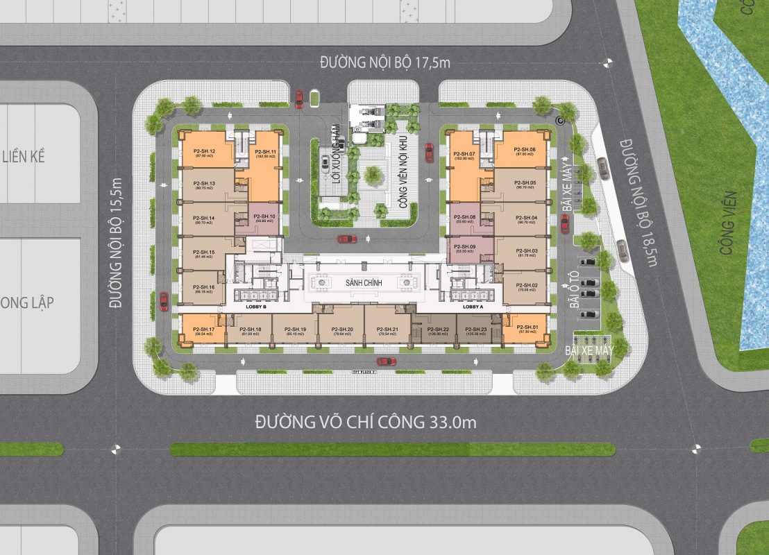 Mặt bằng tầng 1 căn hộ FPT Plaza 2