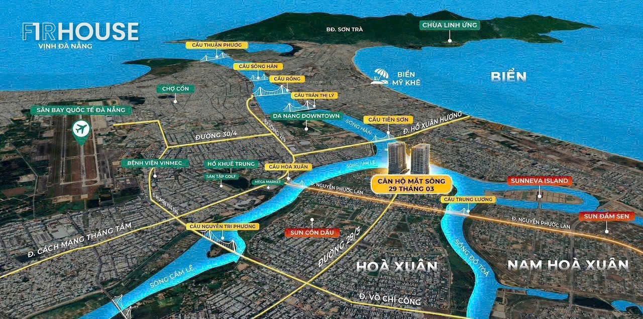 Vị trí S-Light Tower tại trung tâm Nam Đà Nẵng