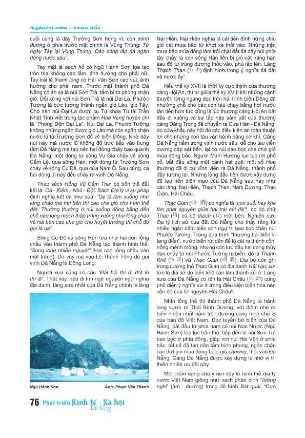 Ảnh tư liệu — trang 76. Ảnh Ngũ Hành Sơn trong bài: Phạm Văn Thanh